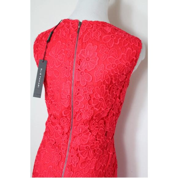 NEW NWT ELIE TAHARI FLORAL GUIPURE LACE SLEEVELESS DRESS 6! - Picture 8 of 11